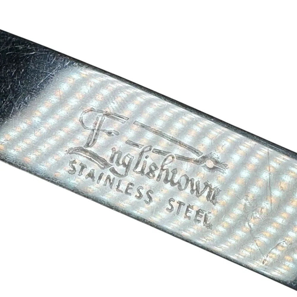 Vintage Englishtown Dinner Knives Lot 4‎ Stainless Steel and Red Bakelite Handle